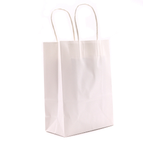 12x Sacchetti  di Carta 26x32x12 cm - Bianco  130g