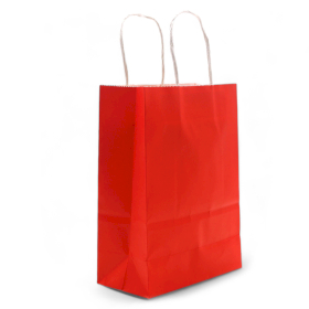 12x Sacchetti  di Carta 26x32x12 cm - Rosso 130g