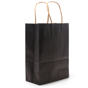 12x Sacchetti  di Carta 26x32x12 cm - Nero 130g