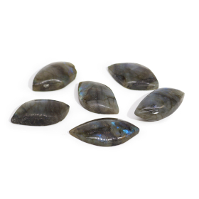 6x Labradorite  Madagascar - Foglia (ca 13-20g, 40-55mm)