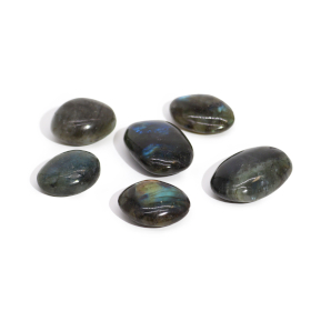 6x Labradorite  Madagascar - Pietra da Palmo (ca 17-40g, 35-50mm)