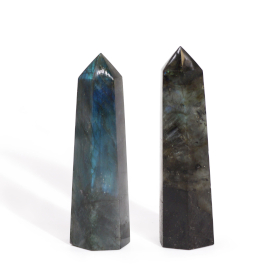 3x Labradorite  Madagascar - Appuntita (ca 63-93g, 80-90x28mm)