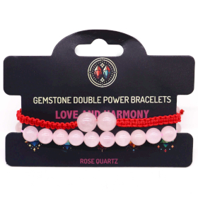 3x Doppio Power Bracelets - Quarzo Rosa