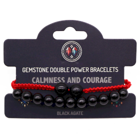 3x Doppio Power Bracelets - Agata Nera