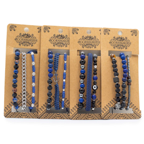 4x Braccialetti da Uomo - Blu (Assortiti)