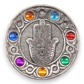 6x Portaincensi Lucidati - Hamsa 7 Chakra