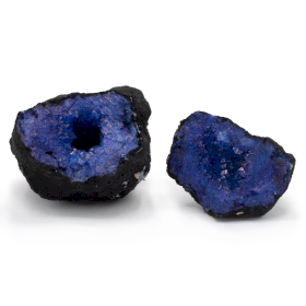 Geodi Calcite Tinto - Roccia Nera - Blu