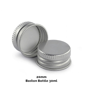 50x Tappi Alluminio 20mm per Bottiglie Boston Ambrate (30 e 60ml)