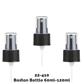 50x Tappi Spray Plastica Nera 22-410mm per Bottiglie Boston Ambrate (120 ml)