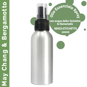 6x Olio Essenziale Spray 100ml - May Chang e Bergamotto (senza etichetta)