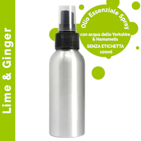 6x Olio Essenziale Spray 100ml - Lime e Ginger (senza etichetta)