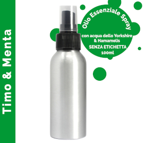 6x Olio Essenziale Spray 100ml - Timo e Menta (senza etichetta)