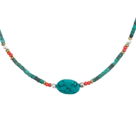 Collana Nepalese Extra Fine - Turchese & Pietra