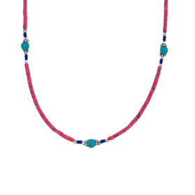 Collana Nepalese Extra Fine - Perline di Corallo Rosa & Turchese