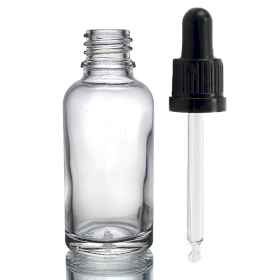 110x Bottiglie in Vetro Trasparente da 30ml con Pipette