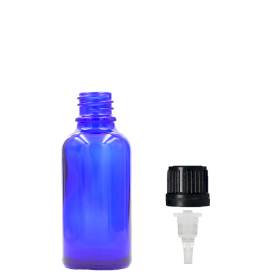 255x Bottiglie in Vetro Blu da 5ml con Tappi Contagocce