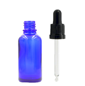 156x Bottiglie in Vetro Blu da 15ml con Pipette