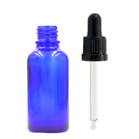 110x Bottiglie in Vetro Blu da 30ml con Pipette