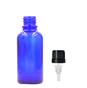 110x Bottiglie in Vetro Blu da 30ml con Tappi Contagocce