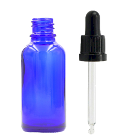 88x Bottiglie in Vetro Blu da 50ml con Pipette