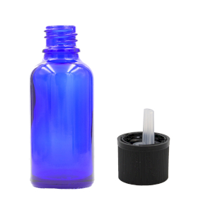 88x Bottiglie in Vetro Blu da 50ml con Tappi Sicurezza Bambini