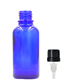 88x Bottiglie in Vetro Blu da 50ml con Tappi Contagocce