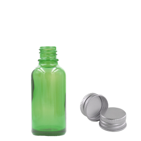 255x Bottiglie in Vetro Verde da 5ml con Tappi Alluminio