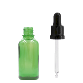 255x Bottiglie in Vetro Verde da 5ml con Pipette