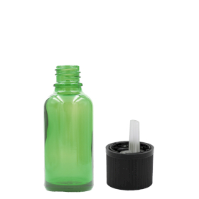 255x Bottiglie in Vetro Verde da 5ml con Tappi Sicurezza Bambini