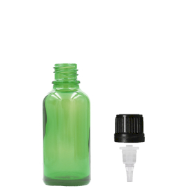 255x Bottiglie in Vetro Verde da 5ml con Tappi Contagocce