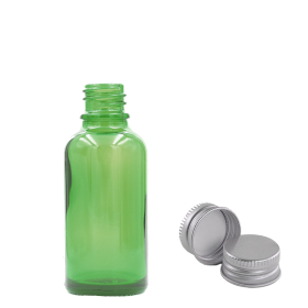 192x Bottiglie in Vetro Verde da 10ml con Tappi Alluminio