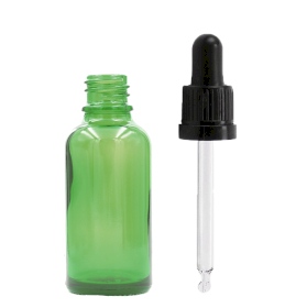 156x Bottiglie in Vetro Verde da 15ml con Pipette