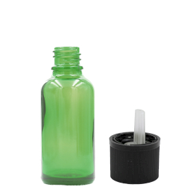 156x Bottiglie in Vetro Verde da 15ml con Tappi Sicurezza Bambini