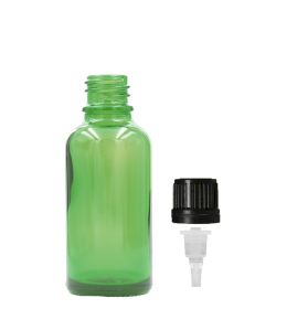 156x Bottiglie in Vetro Verde da 15ml con Tappi Contagocce