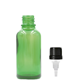 110x Bottiglie in Vetro Verde da 30ml con Tappi Contagocce