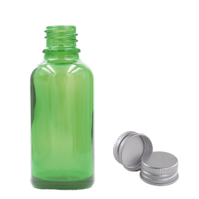 88x Bottiglie in Vetro Verde da 50ml con Tappi Alluminio