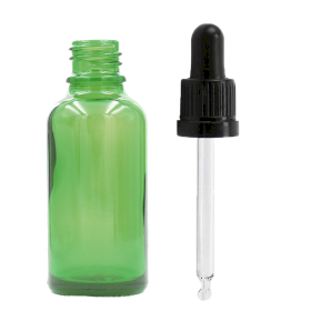 88x Bottiglie in Vetro Verde da 50ml con Pipette