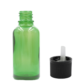 88x Bottiglie in Vetro Verde da 50ml con Tappi Sicurezza Bambini