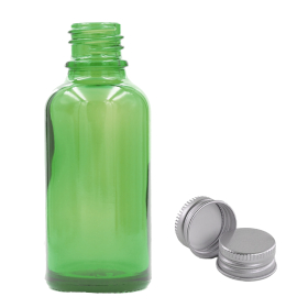 70x Bottiglie in Vetro Verde da 100ml con Tappi Alluminio