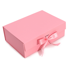 3x Confezione Regalo Piatta - Grande (28,2x20,2x9,2 cm) - Rosa