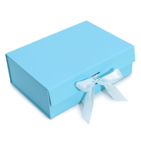 3x Confezione Regalo Piatta - Grande (28,2x20,2x9,2 cm) - Celeste