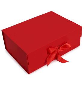 3x Confezione Regalo Piatta - Molto Grande (33x25x12cm) - Rosso