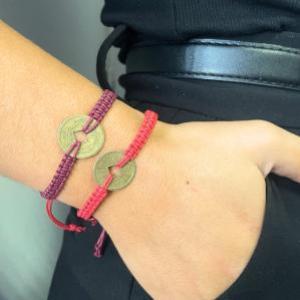 Braccialetti dell'Amicizia Fatti a Mano Moneta Feng Shui per la rivendita o negozi da regalo